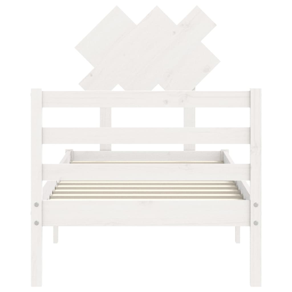 Bed Frame without Mattress White 90x200 cm Solid Wood
