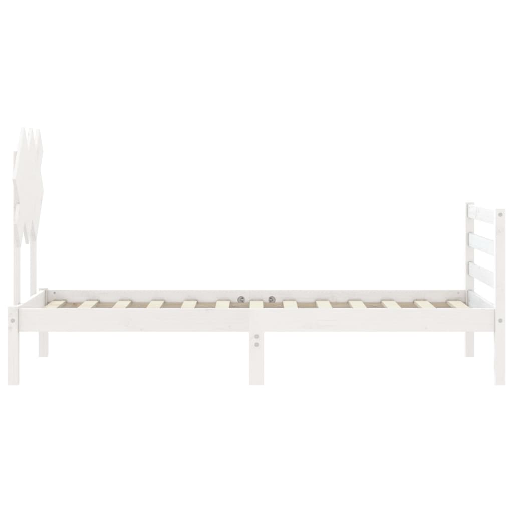 Bed Frame without Mattress White 90x200 cm Solid Wood