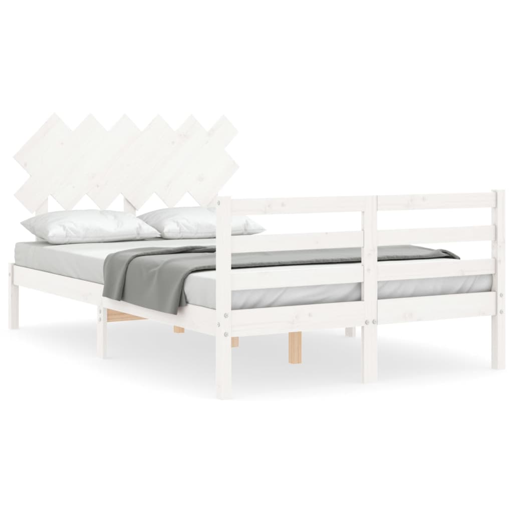 Bed Frame without Mattress White 120x200 cm Solid Wood