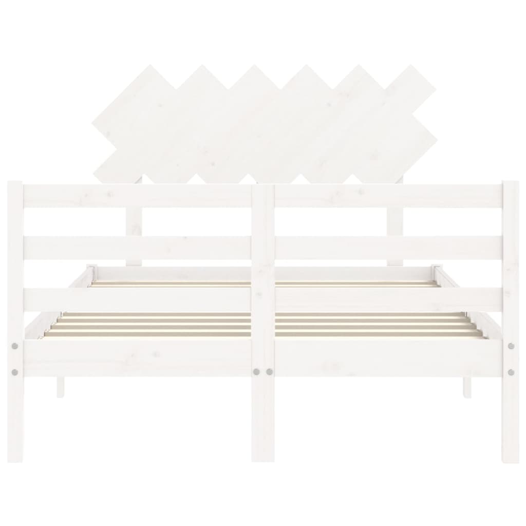 Bed Frame without Mattress White 120x200 cm Solid Wood