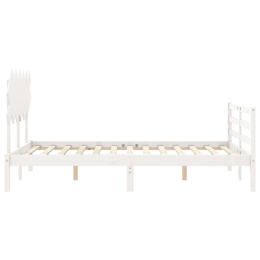 Bed Frame without Mattress White 120x200 cm Solid Wood