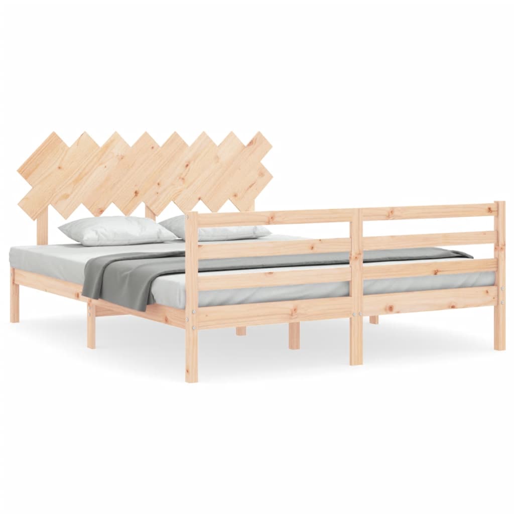 Bed Frame without Mattress 160x200 cm Solid Wood