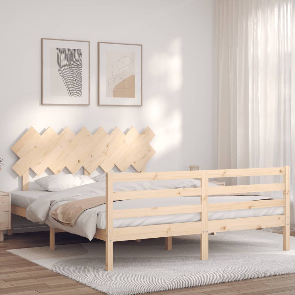 Bed Frame without Mattress 160x200 cm Solid Wood