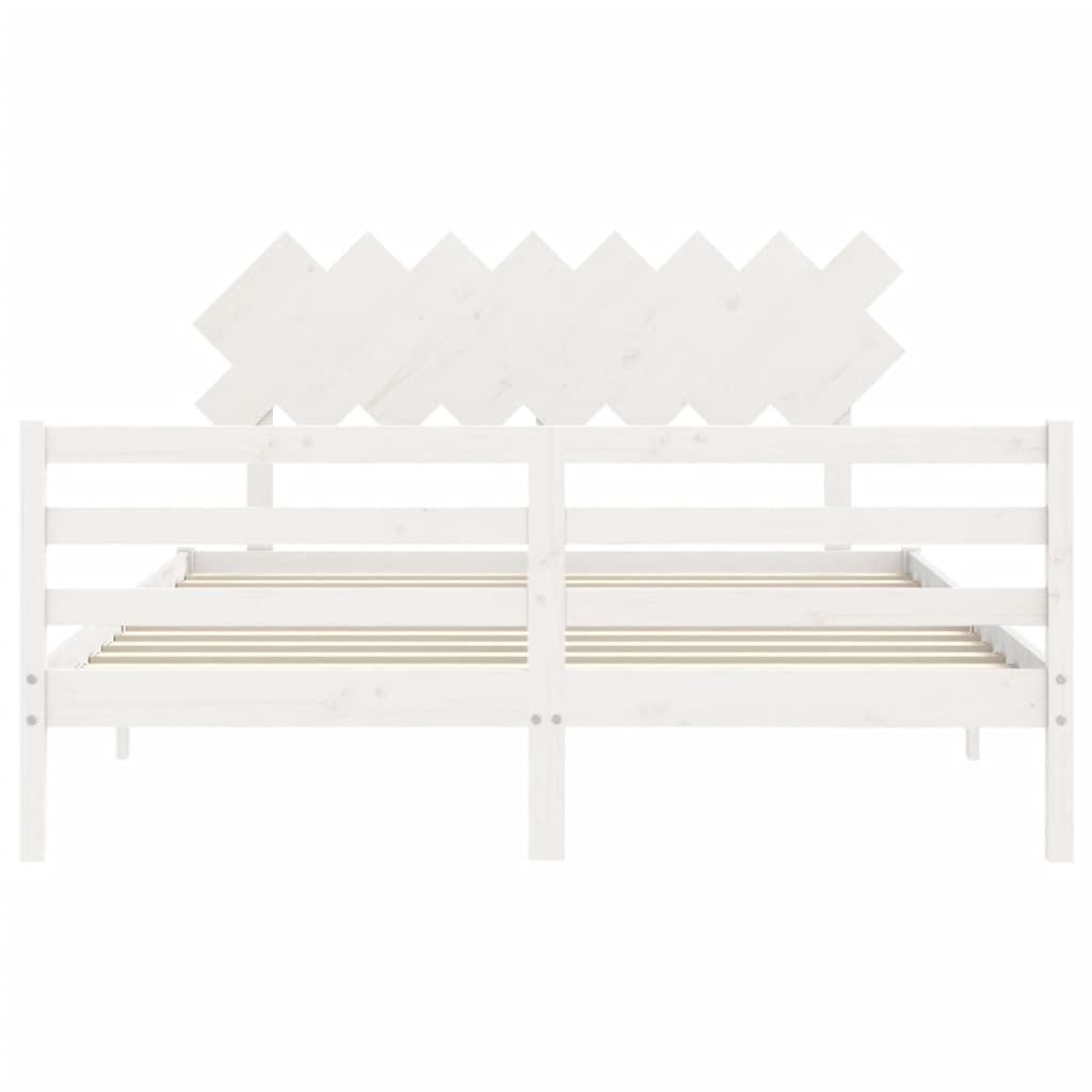 Bed Frame without Mattress White 160x200 cm Solid Wood