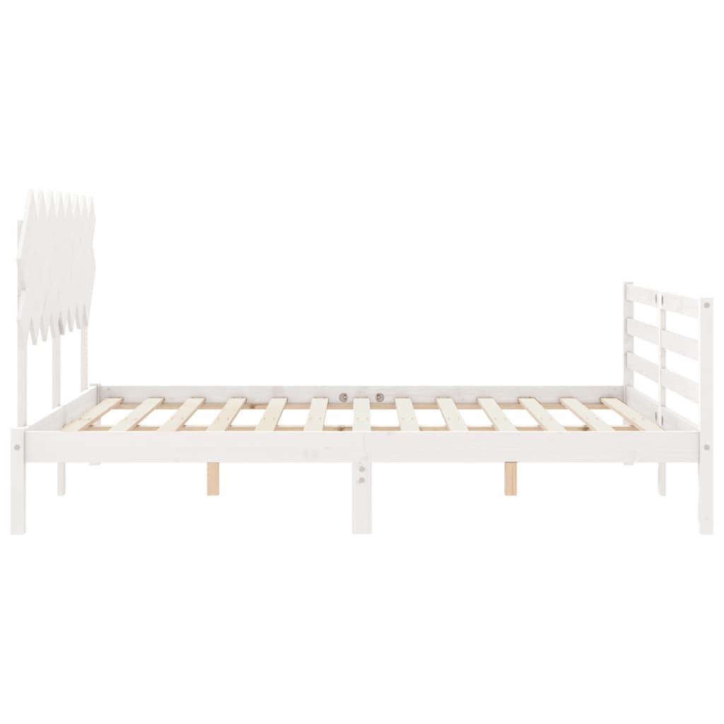 Bed Frame without Mattress White 160x200 cm Solid Wood