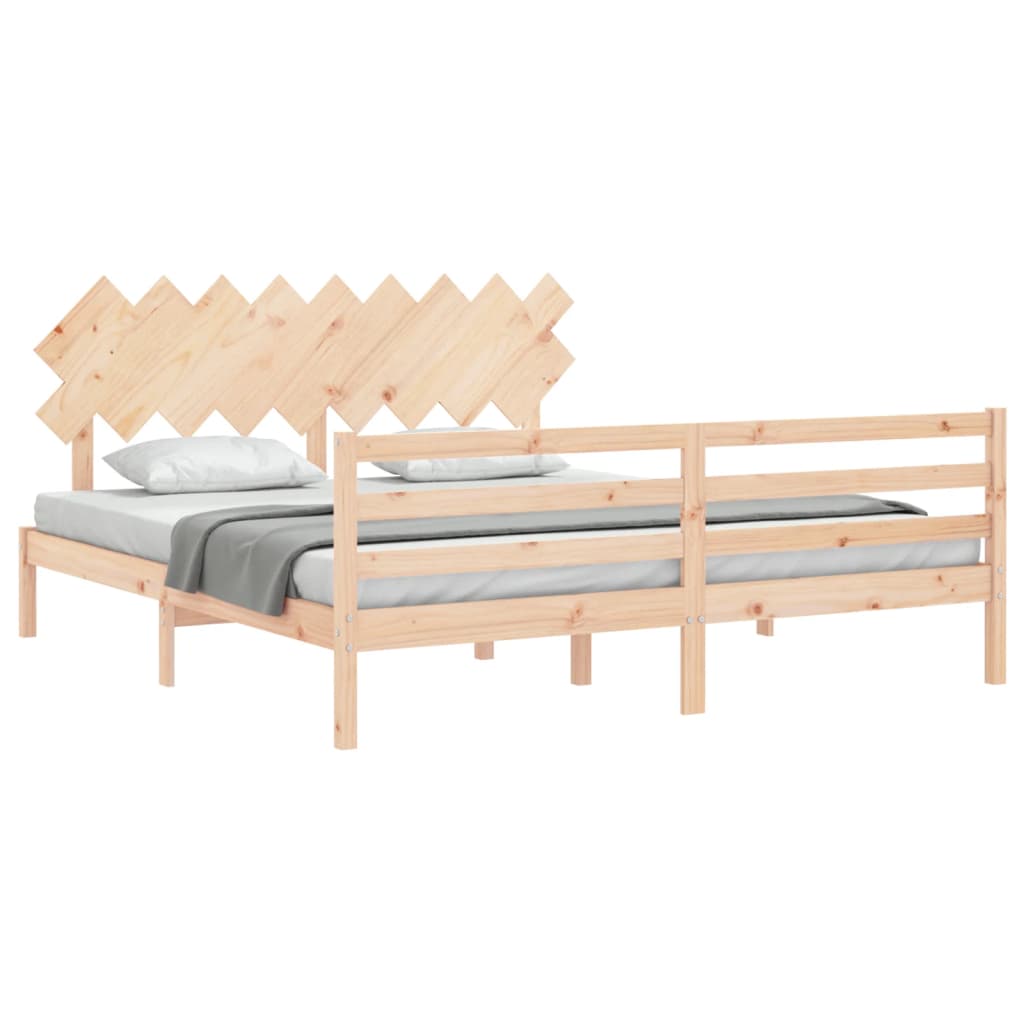 Bed Frame without Mattress Super King Size Solid Wood