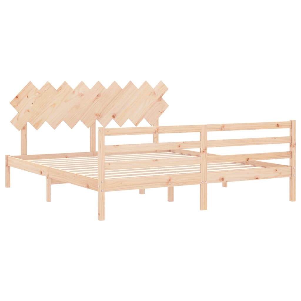 Bed Frame without Mattress Super King Size Solid Wood