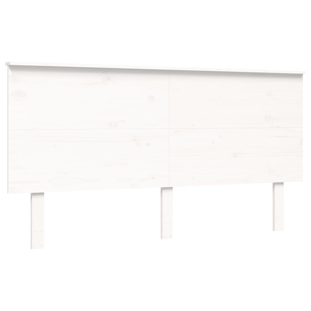 Senior Bed without Mattress White King Size Solid Wood