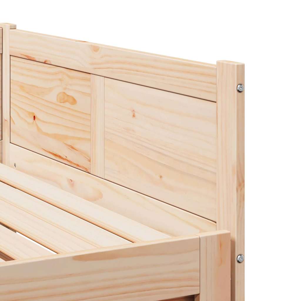 Pull-out Day Bed Brown 180 x 200 cm Solid pine wood
