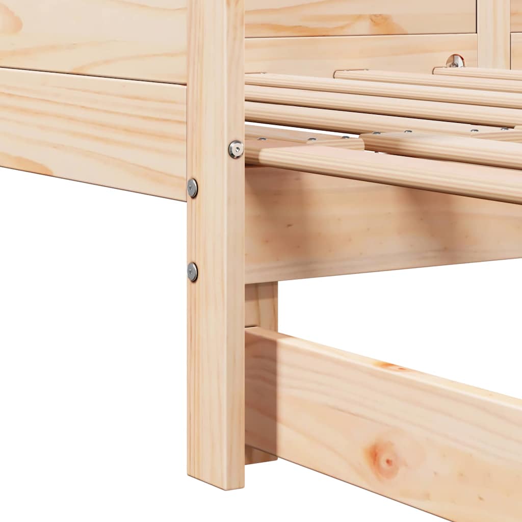 Pull-out Day Bed Brown 180 x 200 cm Solid pine wood