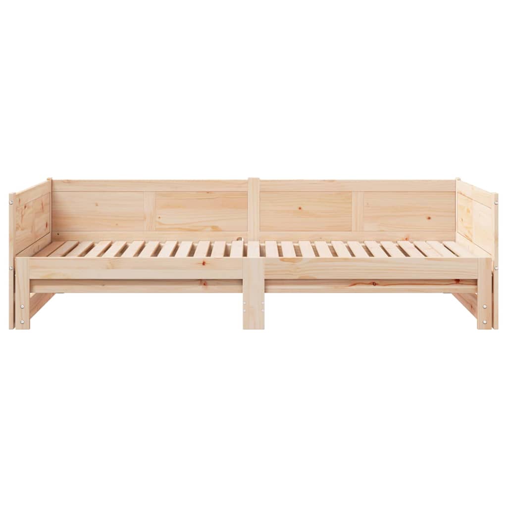 Pull-out Day Bed Brown 180 x 200 cm Solid pine wood