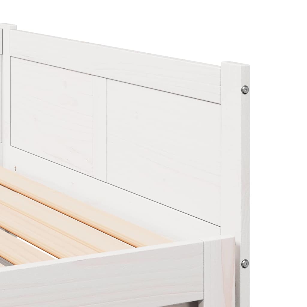 Pull-out Day Bed White 180 x 200 cm Solid pine wood