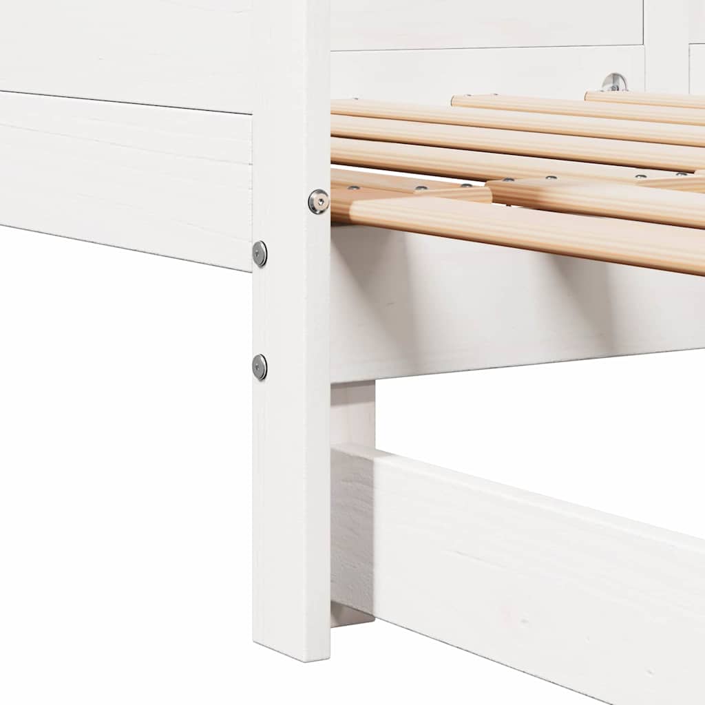 Pull-out Day Bed White 180 x 200 cm Solid pine wood