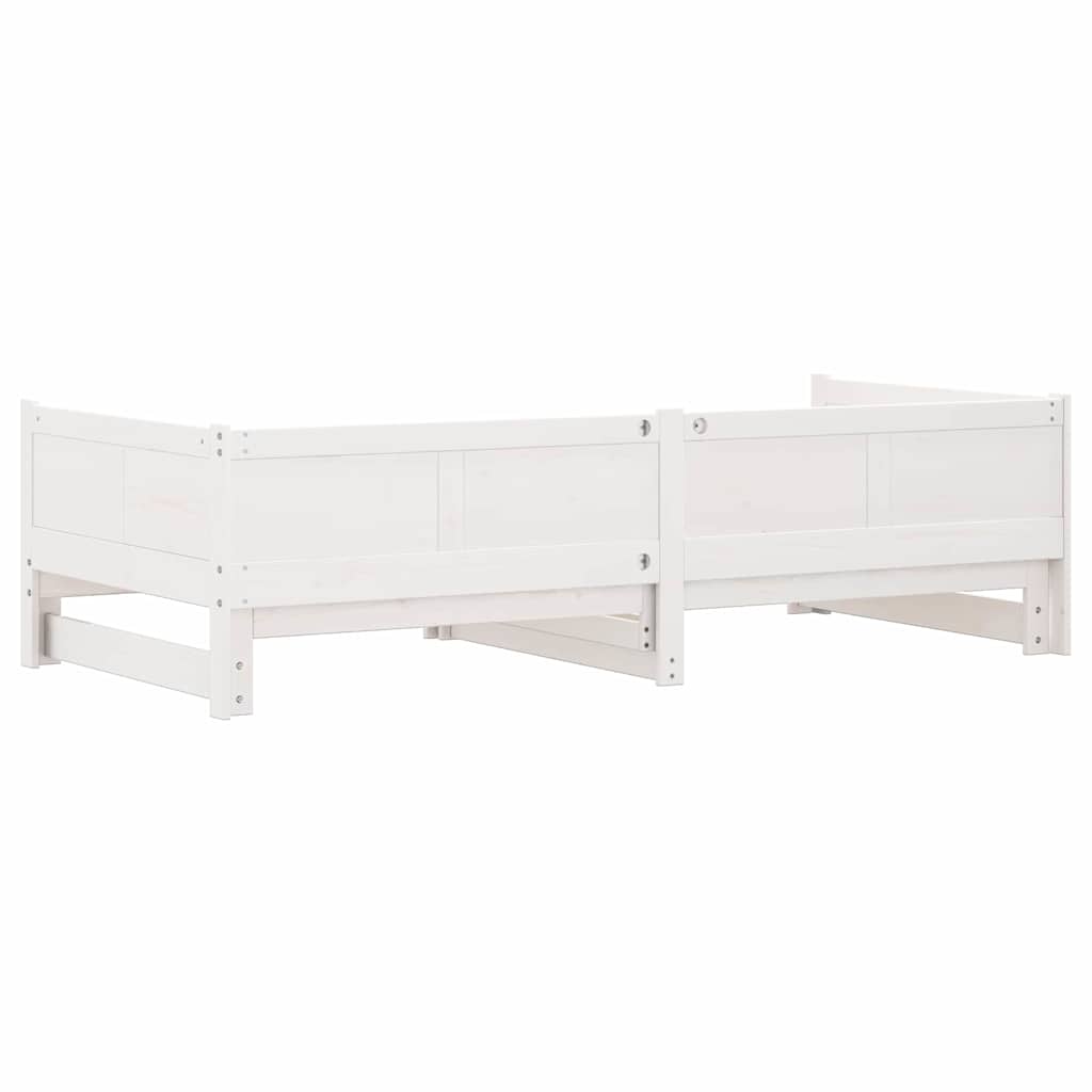 Pull-out Day Bed White 180 x 200 cm Solid pine wood