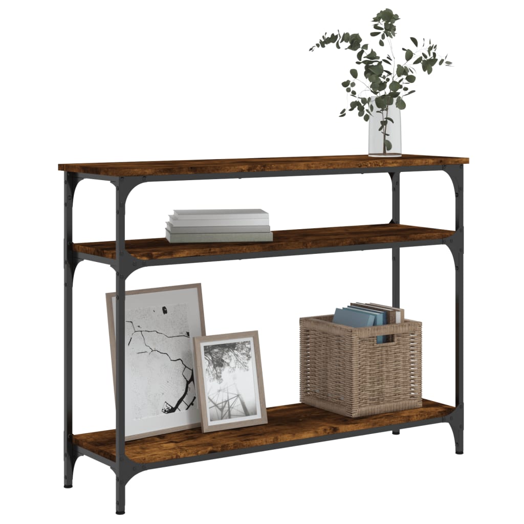 Console Table Smoked Oak 100x29x75 cm Engineered Wood