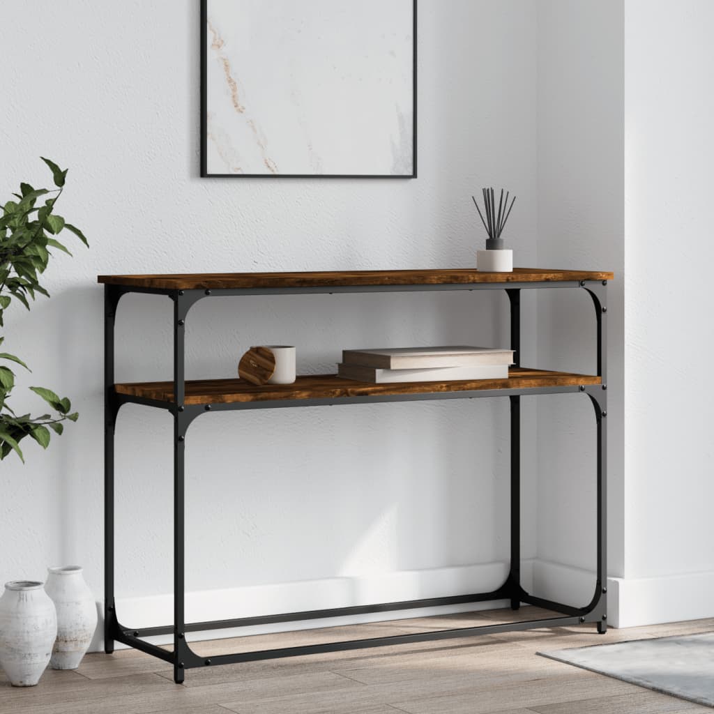 Console Table Smoked Oak 100x35.5x75 cm Engineered Wood