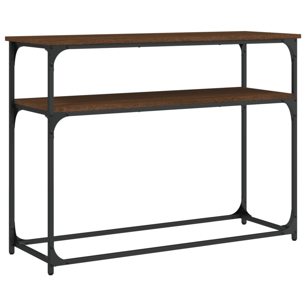 Console Table Brown Oak 100x35.5x75 cm Engineered Wood