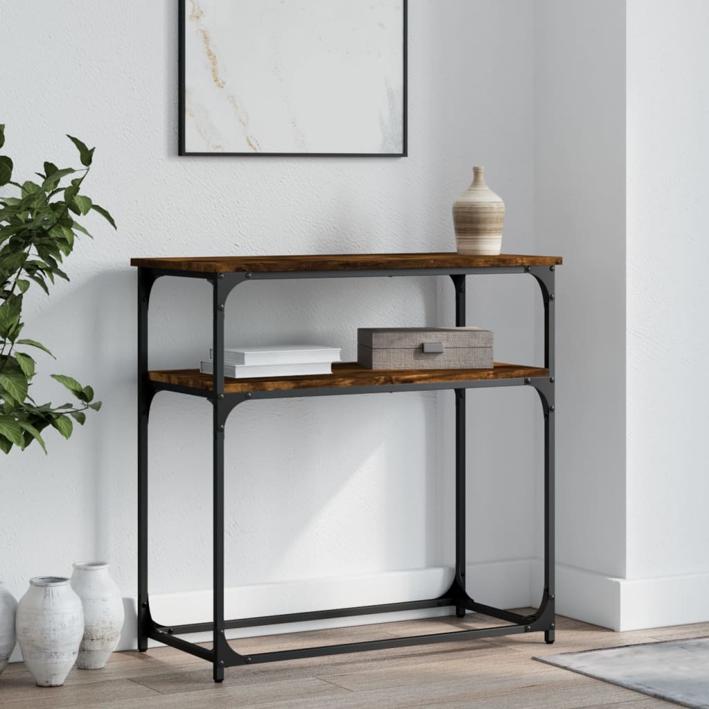 Console Table Smoked Oak 75x35.5x75 cm Engineered Wood