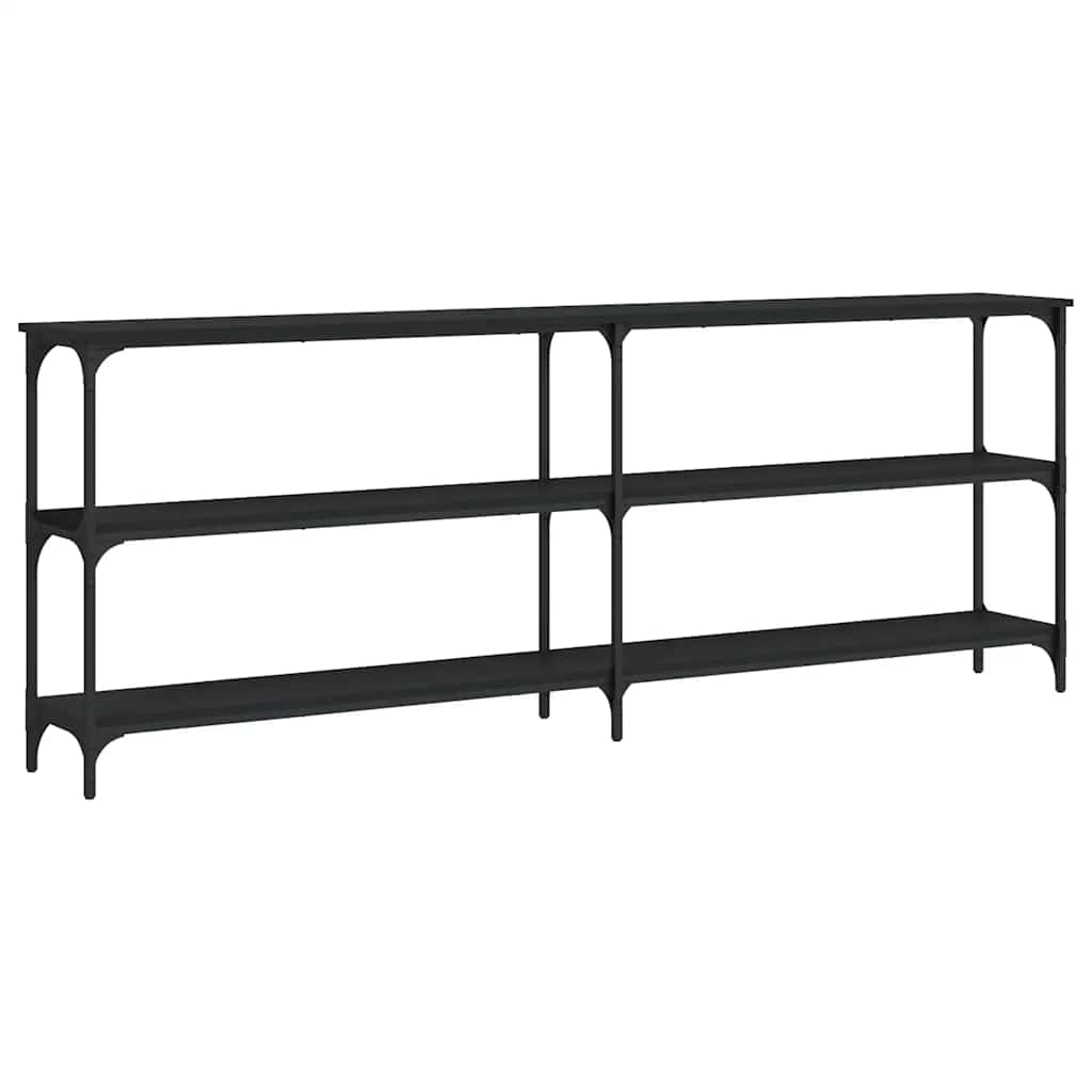 Console Table Black 200x29x75 cm Engineered Wood