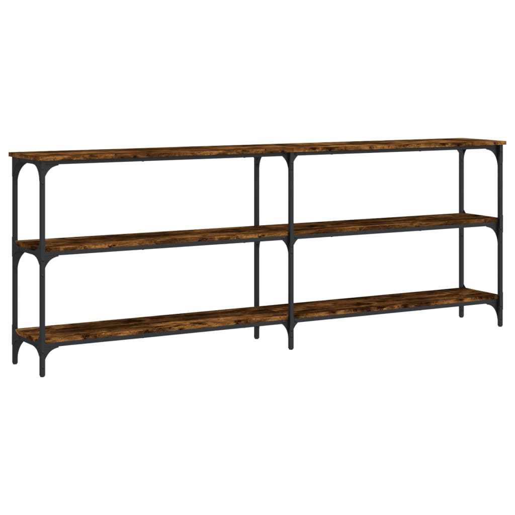 Console Table Smoked Oak 200x29x75 cm Engineered Wood