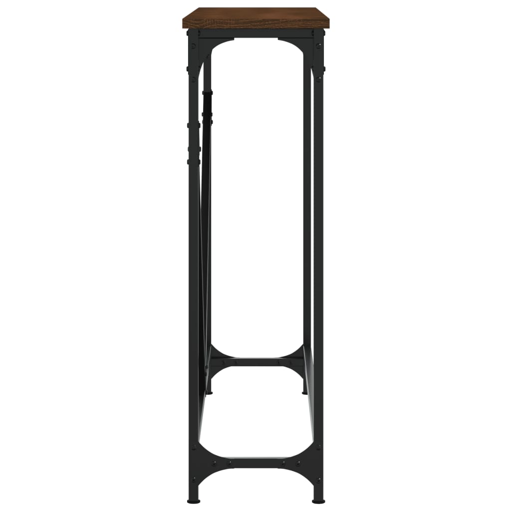 Console Table Brown Oak 102x22.5x75 cm Engineered Wood