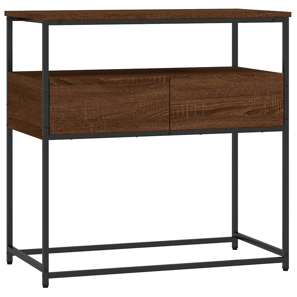 Console Table Brown Oak 75x40x75 cm Engineered Wood