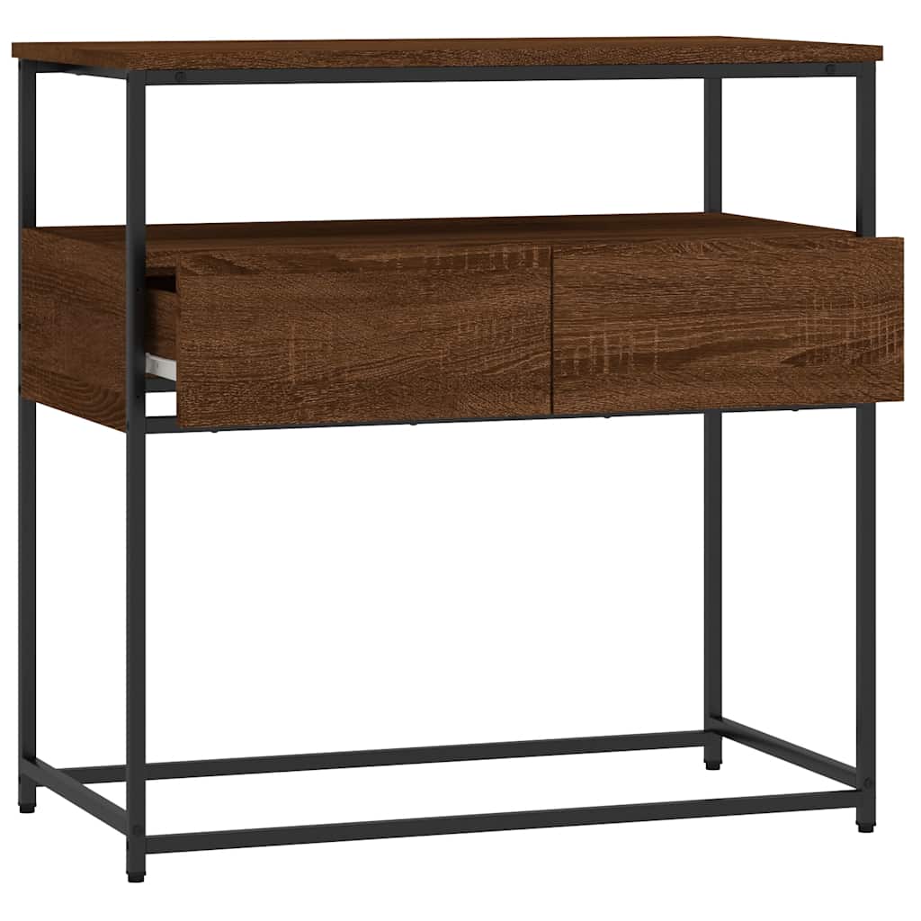 Console Table Brown Oak 75x40x75 cm Engineered Wood