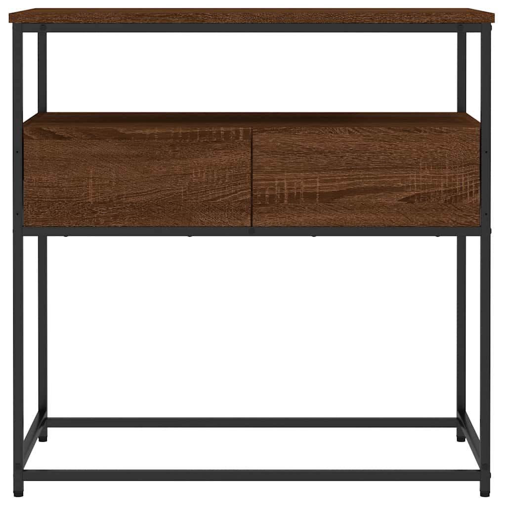 Console Table Brown Oak 75x40x75 cm Engineered Wood