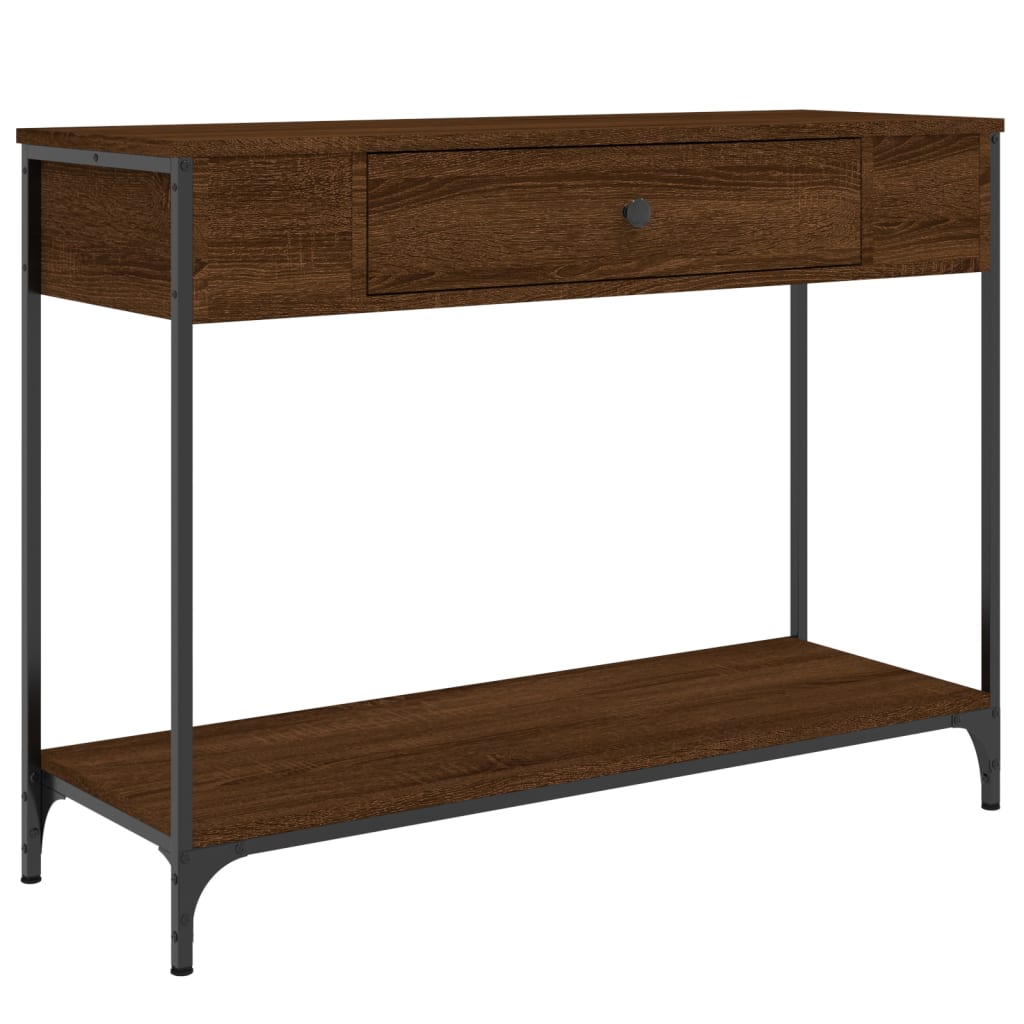 Console Table Brown Oak 100x34.5x75 cm Engineered Wood