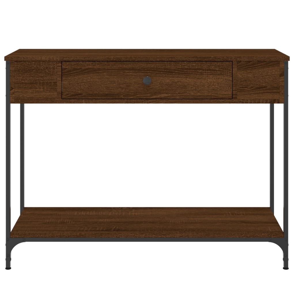 Console Table Brown Oak 100x34.5x75 cm Engineered Wood