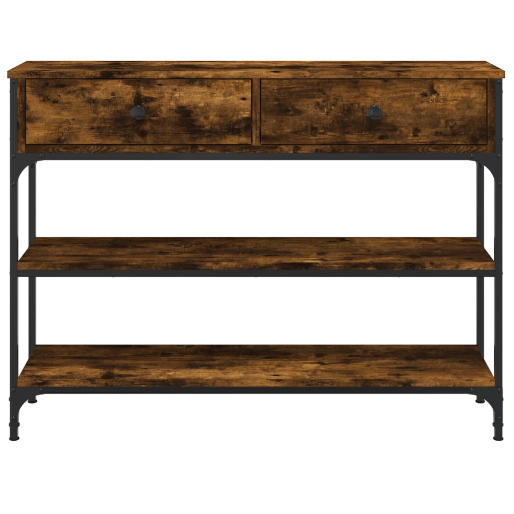 Console Table Smoked Oak 100x25x75 cm Engineered Wood