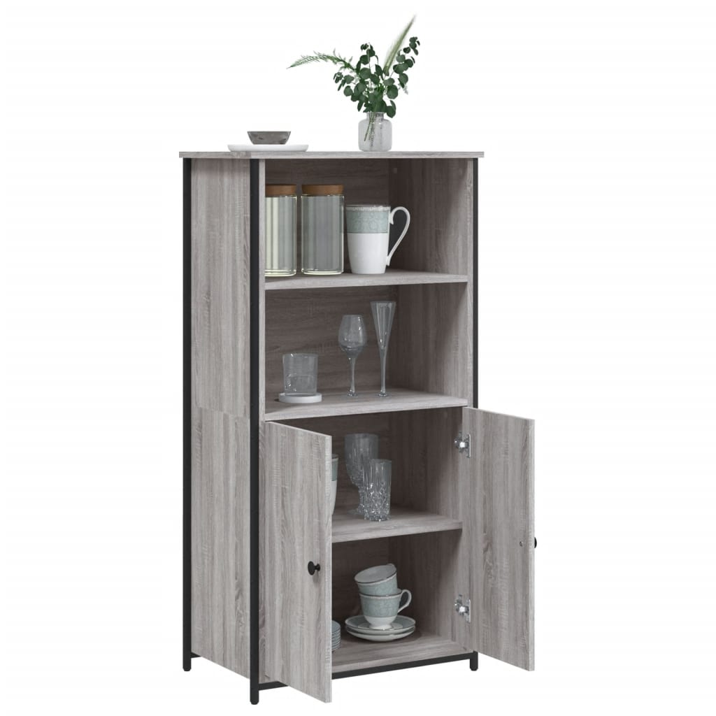 Highboard Grey Sonoma 62x36x121.5 cm Engineered Wood