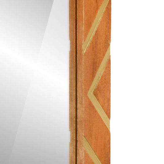 Bathroom Mirror Brown 50X70X3 Cm Solid Wood Mango And Glass