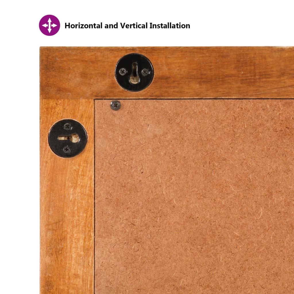 Bathroom Mirror Brown 50X70X3 Cm Solid Wood Mango And Glass