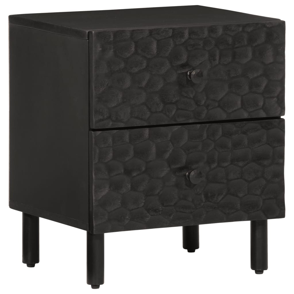 Bedside Cabinets 2 pcs Black 40x33x46 cm Solid Wood Mango