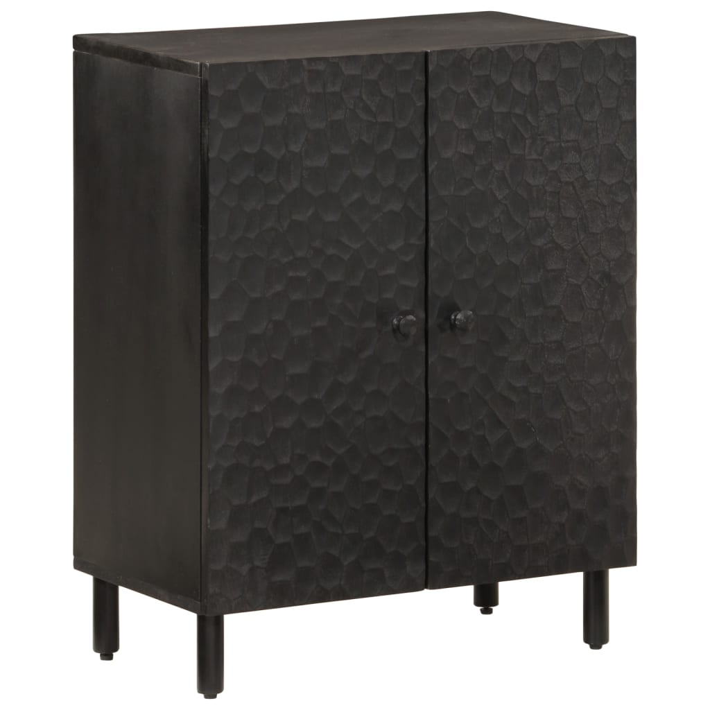 Side Cabinet Black 60x33x75 cm Solid Wood Mango