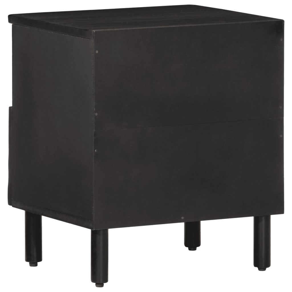 Bedside Cabinet Black 40x33x46 cm Solid Wood Mango