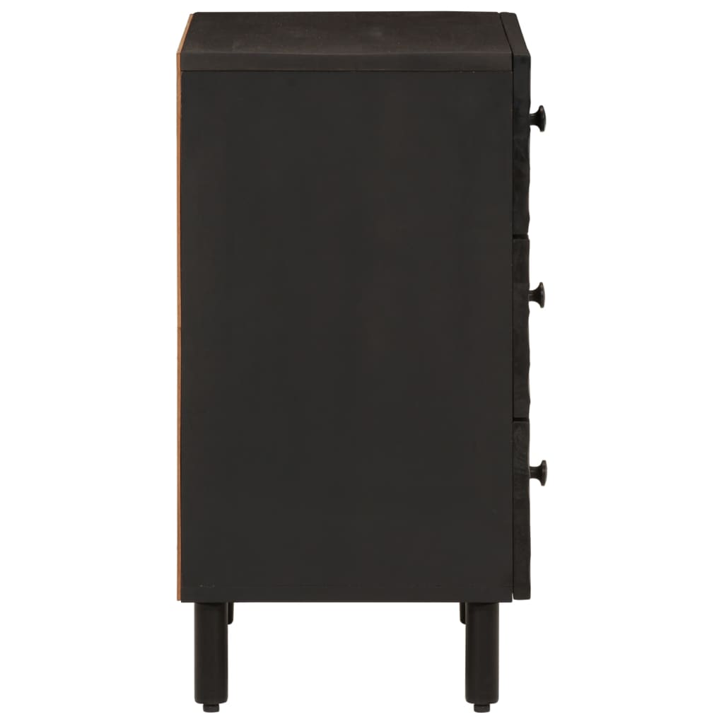 Bedside Cabinet Black 50x33x60 cm Solid Wood Mango