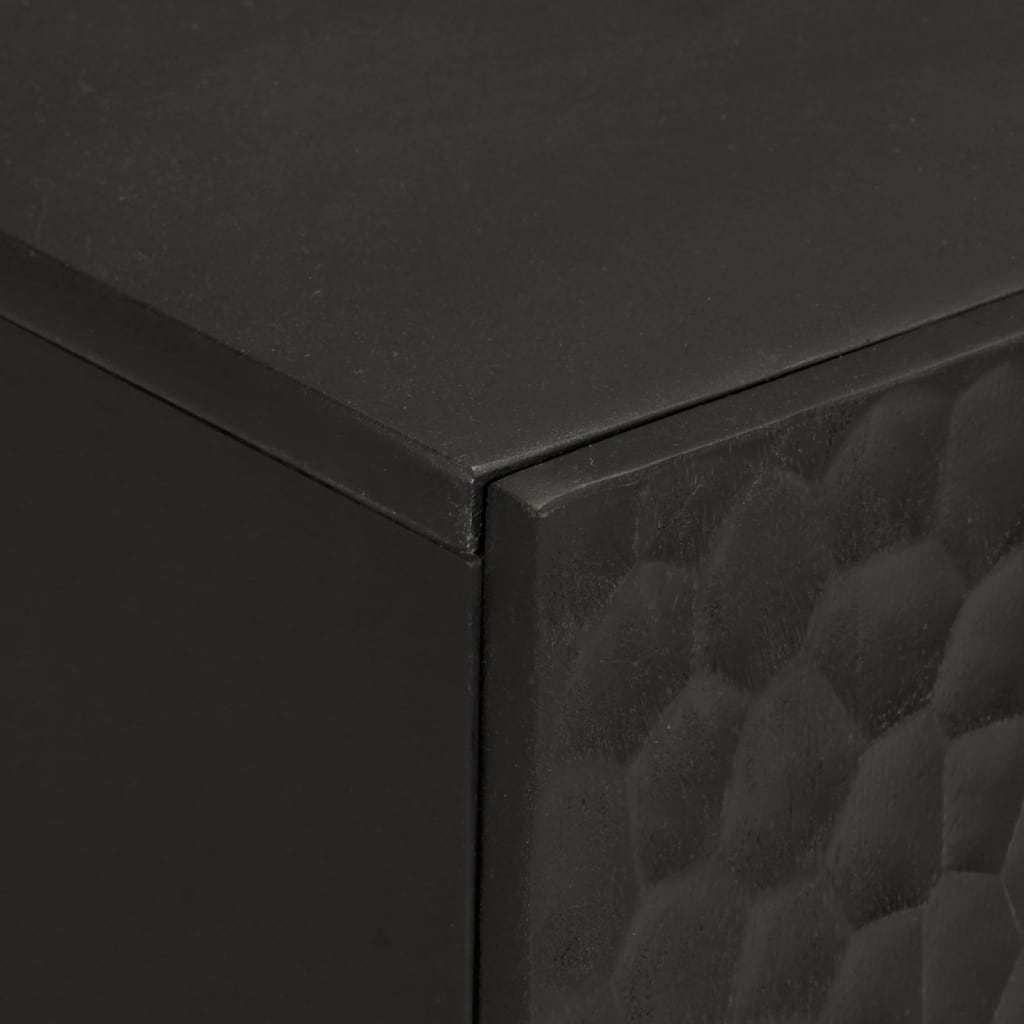 Side Cabinet Black 90x33x75 cm Solid Wood Mango