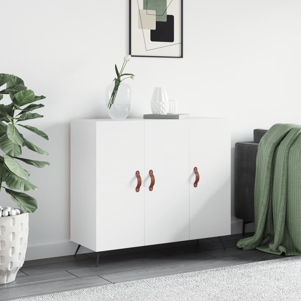 Sideboard White 90x34x80 cm Engineered Wood