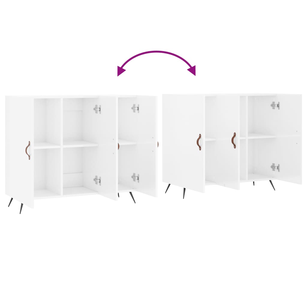 Sideboard High Gloss White 90x34x80 cm Engineered Wood