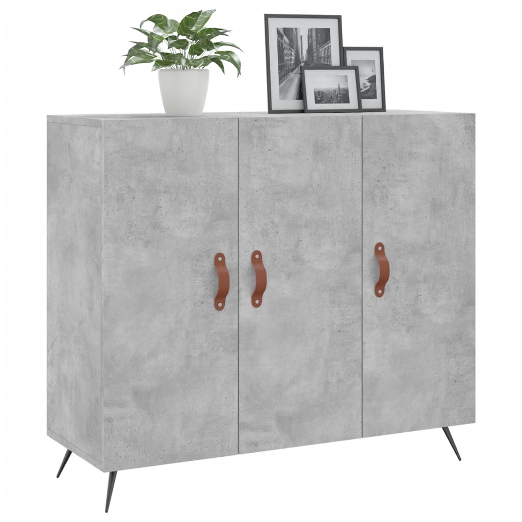 Sideboard Concrete Grey 90x34x80 cm Engineered Wood