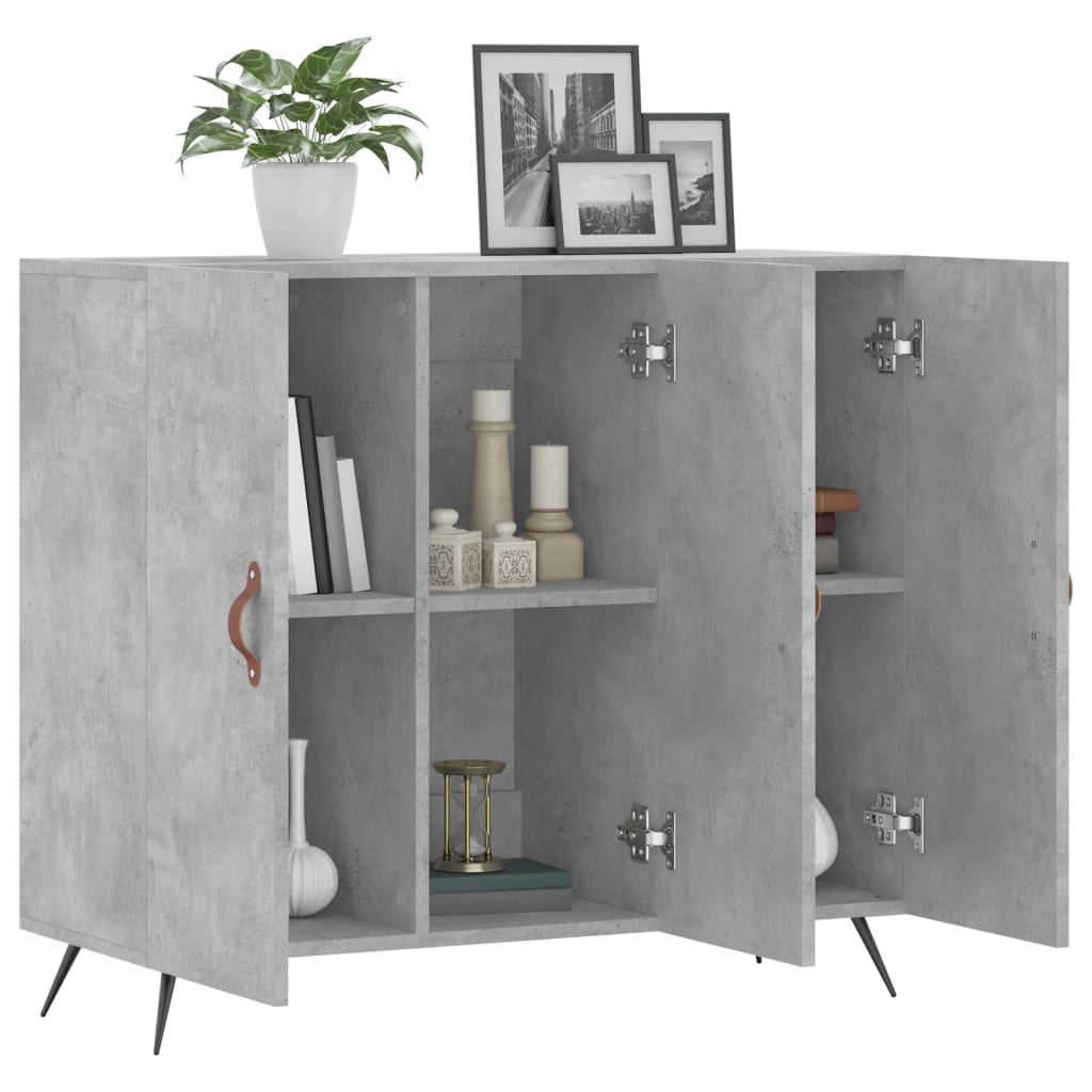 Sideboard Concrete Grey 90x34x80 cm Engineered Wood