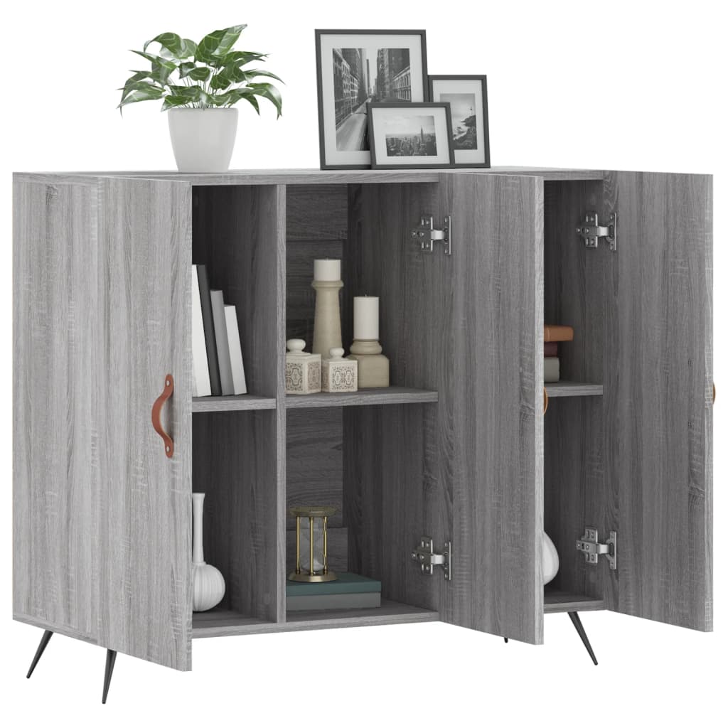 Sideboard Grey Sonoma 90x34x80 cm Engineered Wood