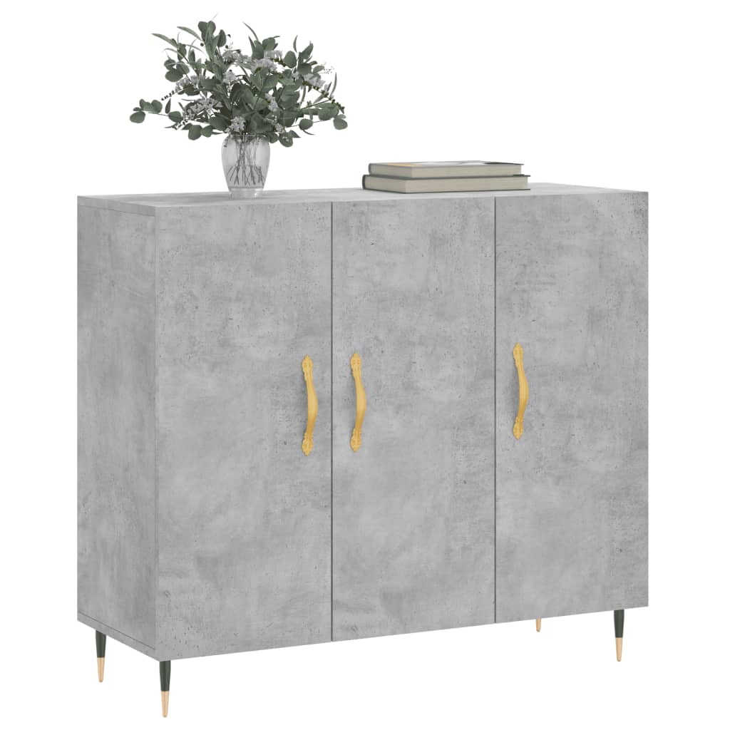Sideboard Concrete Grey 90x34x80 cm Engineered Wood