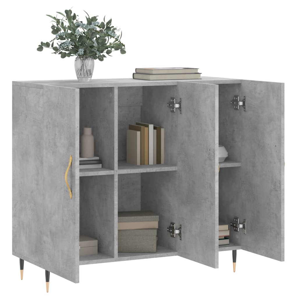 Sideboard Concrete Grey 90x34x80 cm Engineered Wood