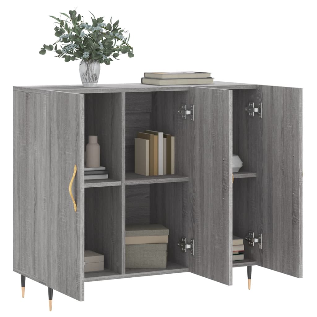 Sideboard Grey Sonoma 90x34x80 cm Engineered Wood