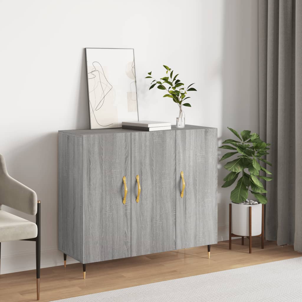 Sideboard Grey Sonoma 90x34x80 cm Engineered Wood