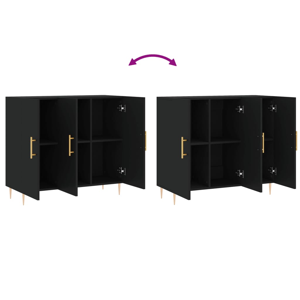 Sideboard Black 90x34x80 cm Engineered Wood