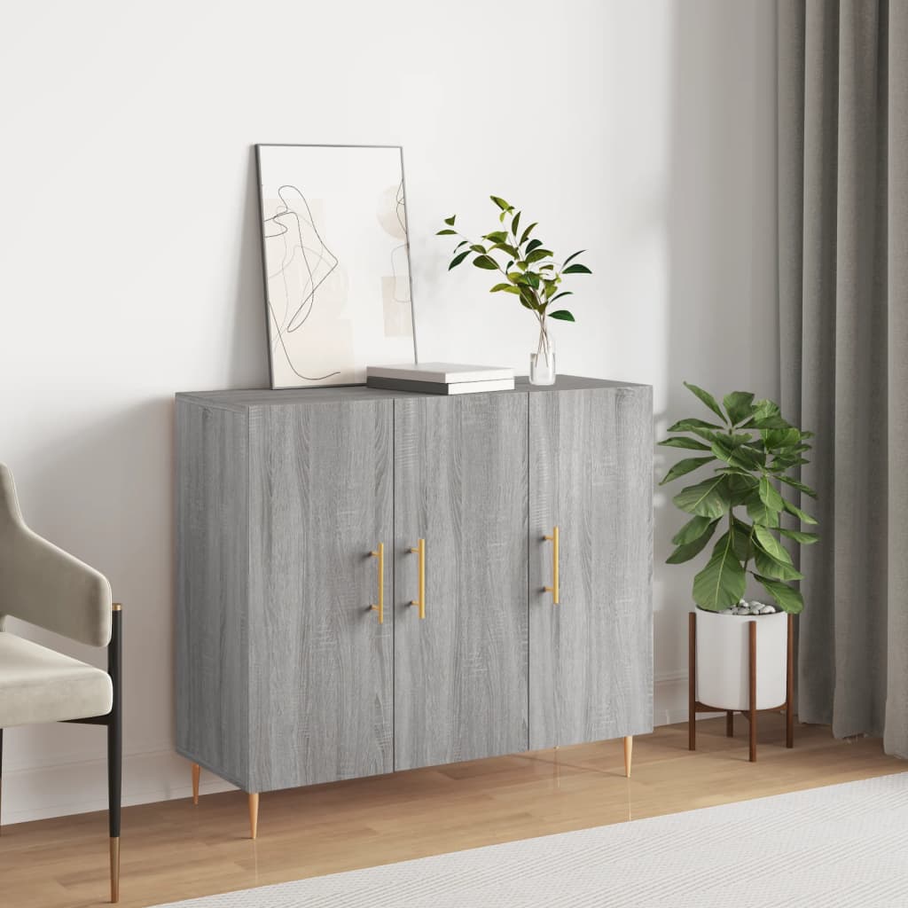 Sideboard Grey Sonoma 90x34x80 cm Engineered Wood